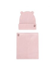 Nelli Blu Komplet czapka i komin 7KF-001-AW24 Różowy. Czerwone czapki dziecięce Nelli Blu, z bawełny, bez ramiączek. Za 59.99 zł.