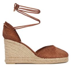 Espadryle Castañer. Brązowe espadryle damskie Castañer, bez wzorów, bez obcasa. Za 849.99 zł.