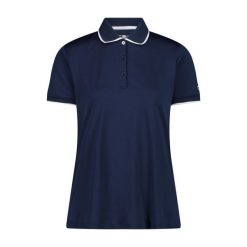 Damska koszulka polo CMP. Niebieskie bluzki damskie CMP, bez wzorów, bez kołnierzyka, bez ramiączek. Za 139.00 zł.