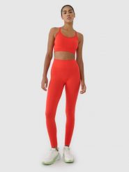 4F Legginsy treningowe bezszwowe damskie - czerwone M/L. Czerwone legginsy damskie 4f, l, bez wzorów, z dzianiny. W wyprzedaży za 79.99 zł.