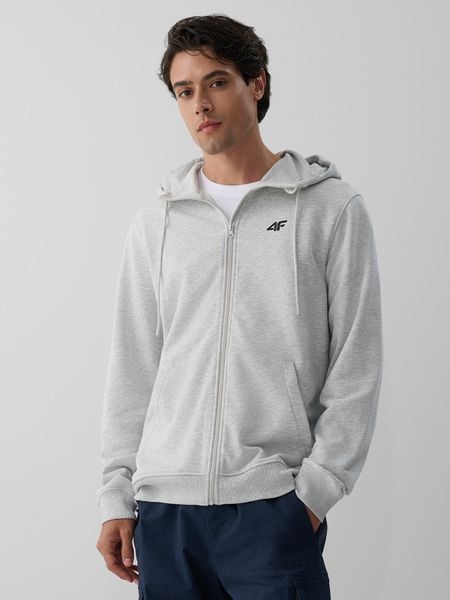4F Bluza dresowa regular z kapturem męska - szara M. Szare bluzy z kapturem męskie 4f, m, z dresówki. Za 169.99 zł.