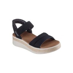 Sandały SKECHERS BOBS SUN RAY Czarny. Czarne obuwie trekkingowe damskie Skechers, bez wzorów, z syntetyku, bez obcasa. Za 260.99 zł.