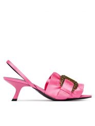 Versace Jeans Couture Sandały 80VA3S48 ZS185 Różowy. Czerwone sandały damskie Versace Jeans Couture, bez wzorów, z jeansu, bez obcasa, na szpilce. Za 969.99 zł.