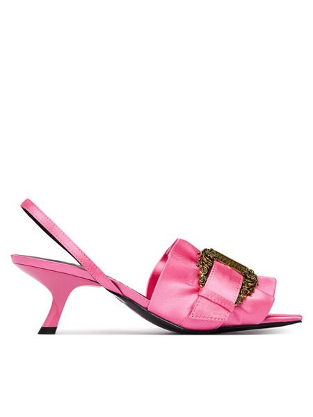 Versace Jeans Couture Sandały 80VA3S48 ZS185 Różowy. Czerwone sandały damskie Versace Jeans Couture, bez wzorów, z jeansu, bez obcasa, na szpilce. Za 775.99 zł.