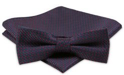 Modna Mucha Męska - Alties - Granat w Ciemnoczerwone Grochy. Czerwone krawaty i muchy męskie Alties, bez wzorów, eleganckie. Za 54.00 zł.