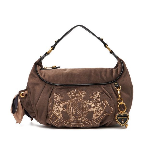 Torebka Juicy Couture. Brązowe torebki klasyczne damskie Juicy Couture, bez wzorów, bez dodatków. Za 419.99 zł.