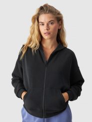 4F Bluza dresowa rozpinana z modalem damska - czarna XL. Czarne bluzy sportowe damskie 4f, xl, z dresówki. W wyprzedaży za 79.99 zł.