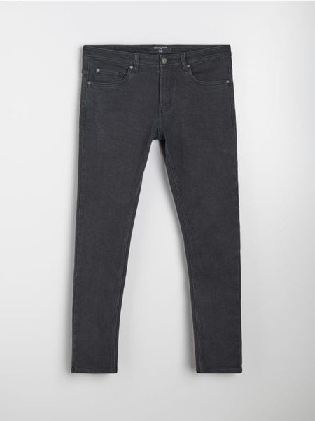 Jeansy slim fit z efektem sprania - czarny. Czarne jeansy męskie Sinsay. Za 49.99 zł.