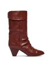 Badura Botki EO-APRIL-25FW218-1 Brązowy. Brązowe botki damskie Badura, ze skóry, bez obcasa, na słupku, bez zapięcia. Za 459.99 zł.