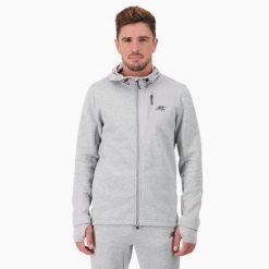 Kurtka męska z kapturem wodoodporna do biegania NEOTECH JACKET. Szare kurtki treningowe męskie BODYCROSS, m, bez wzorów, z materiału, do biegania. Za 640.99 zł.