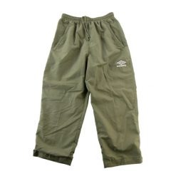 Second life - Damskie spodnie dresowe Y2K nylonowe w kolorze kaki - Jak nowy. Zielone spodnie sportowe damskie Umbro, l, z dresówki, do biegania. Za 124.96 zł.