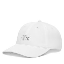 Czapka z daszkiem Lacoste. Białe czapki męskie Lacoste, bez wzorów. Za 289.99 zł.