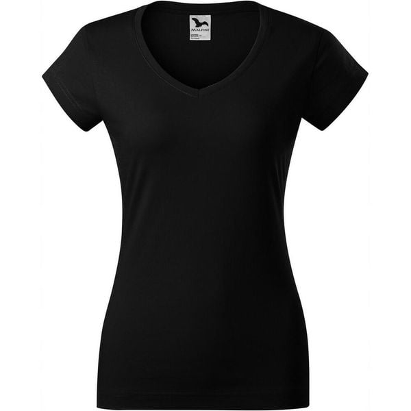 Koszulka Damska Z Dekoltem W Szpic. Czarne bluzki damskie ALDER, bez wzorów, bez kołnierzyka. Za 57.99 zł.