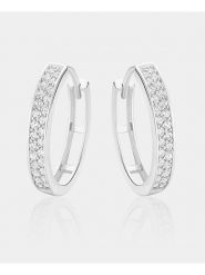 Revoni Złote kolczyki-kreole z cyrkoniami rozmiar: onesize. Szare kolczyki damskie Revoni, z cyrkonią, złote. Za 2,261.99 zł.