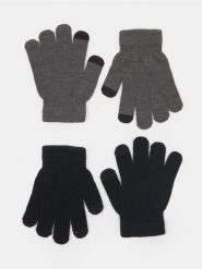 Rękawiczki z funkcją touch screen 2 pack - szary. Szare rękawiczki dziecięce Sinsay, bez ramiączek. Za 9.99 zł.