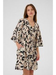 Kaffe Sukienka w kolorze beżowo-czarnym rozmiar: 36. Brązowe sukienki damskie Kaffe, na co dzień, s, bez wzorów, z tkaniny, klasyczne, bez kołnierzyka, bez ramiączek, mini, proste. Za 109.26 zł.