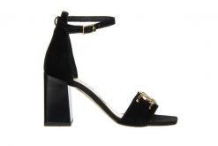 Sandały Bayla-159 4002 003-P Czarny Welur 159043, Skóra naturalna - 39. Czarne sandały damskie Bayla, bez wzorów, ze skóry, bez obcasa, na obcasie. W wyprzedaży za 179.10 zł.