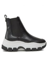 Guess Botki Besona FL8BEO ELE12 Czarny. Czarne botki damskie Guess, ze skóry, bez obcasa, na płaskiej podeszwie, bez zapięcia. Za 739.99 zł.