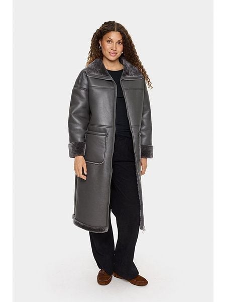 SAINT TROPEZ Płaszcz zimowy w kolorze antracytowym rozmiar: XS. Czarne płaszcze damskie Saint Tropez, na zimę, xs, bez wzorów, z puchu. Za 392.52 zł.