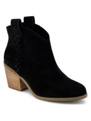 TOMS Skórzane botki w kolorze czarnym rozmiar: 36. Czarne botki damskie Toms, eleganckie, bez obcasa, bez zapięcia. Za 252.99 zł.