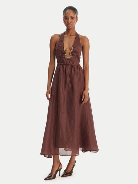 Bardot Sukienka koktajlowa Cavarly 60361DB Brązowy Regular Fit. Brązowe sukienki damskie BARDOT, bez wzorów, wizytowe, bez kołnierzyka, bez ramiączek. Za 1,129.00 zł.