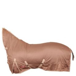 Koszulka na muchy i osłona szyi dla koni Premiere Equitation Basis. Brązowe t-shirty damskie PREMIERE, bez wzorów, bez kołnierzyka. Za 255.50 zł.