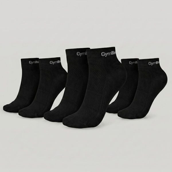 Skarpetki unisex fitness przewiewne Quarter. Czarne skarpetki damskie GYMBEAM, bez wzorów, z bawełny. Za 34.90 zł.