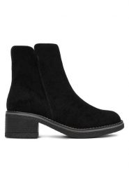 Clara Barson Botki CEO-LM13355-X06 Czarny. Czarne botki damskie Clara Barson, z materiału, bez obcasa, na płaskiej podeszwie, bez zapięcia. Za 159.99 zł.