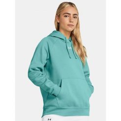 Bluza fitness damska UNDER ARMOUR Rival Fleece z kapturem. Czarne bluzy sportowe damskie Under Armour, xl. Za 192.00 zł.