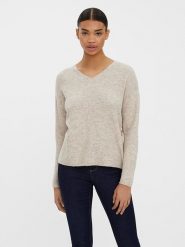 Vero Moda Sweter w kolorze kremowym rozmiar: L. Brązowe swetry klasyczne damskie Vero Moda, l, bez kołnierzyka. Za 65.69 zł.