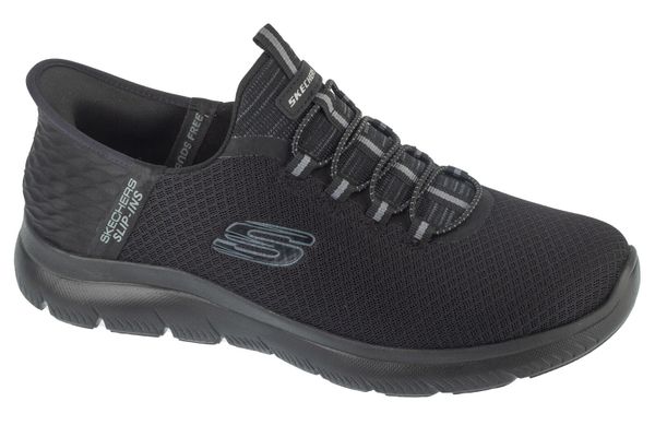 Buty sportowe Sneakersy męskie, Slip-Ins Summits - High Range. Czarne buty sportowe na co dzień męskie Skechers, z materiału, bez zapięcia, trekkingowe. Za 329.99 zł.