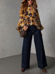 LA Angels Bluzka w kolorze żółto-beżowym rozmiar: M. Brązowe bluzki damskie LA Angels, m, bez wzorów, bez kołnierzyka, bez ramiączek. Za 211.31 zł.