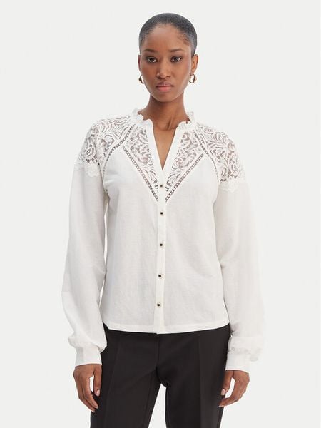 Morgan Koszula 261-TNICOLE Biały Regular Fit. Białe koszule damskie Morgan, s, bez wzorów, z syntetyku, bez kołnierzyka, bez ramiączek. Za 229.99 zł.