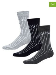 DKNY Skarpety (3 pary) w kolorze czarno-szarym rozmiar: 40-45. Czarne skarpetki męskie DKNY, bez wzorów. Za 42.95 zł.