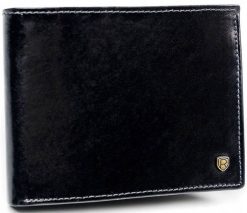 Portfel męski skórzany N61-RVT BLACK. Czarne portfele męskie ROVICKY, bez wzorów. Za 65.99 zł.