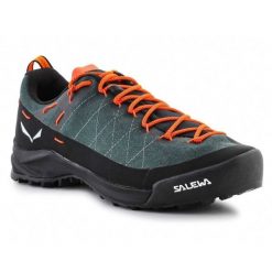 Buty Salewa Wildfire Canvas 61406-5331 zielone. Zielone buty sportowe na co dzień męskie na lato, z bawełny, bez zapięcia, trekkingowe. Za 769.83 zł.