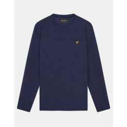 Prosta koszulka z długim rękawem Lyle & Scott. Niebieskie koszulki męskie z długim rękawem LYLE AND SCOTT, m, z materiału. Za 215.40 zł.