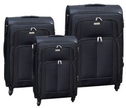 Zestaw trzech walizek Peterson PTN 5209-SET czarny. Czarne walizki Peterson, bez wzorów. Za 509.93 zł.
