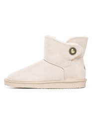 ISLAND BOOT Botki zimowe "Catalina" w kolorze kremowym rozmiar: 39. Brązowe botki damskie Island Boot, na zimę, z materiału, bez obcasa, bez zapięcia. Za 149.31 zł.
