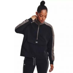 Bluza damska Under Armour Rival Fleece + Layer. Czarne bluzy bez kaptura damskie Under Armour. Za 199.99 zł.