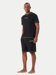 Guess Piżama U6GX03 KCAM1 Czarny Regular Fit. Czarne piżamy męskie Guess, m, z aplikacjami, z bawełny, bez ramiączek. Za 269.99 zł.