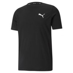 Koszulka sportowa męska Puma Active Small Logo Tee. Czarne t-shirty sportowe męskie Puma, m, z poliesteru, bez ramiączek, na fitness i siłownię. Za 174.00 zł.