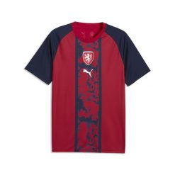 Męska koszulka rozgrzewkowa Czech PUMA. Czerwone t-shirty sportowe męskie Puma, m, bez ramiączek, do piłki nożnej. Za 279.00 zł.