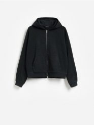 Rozpinana bluza z kapturem - ciemnoszary. Szare bluzy z kapturem męskie Reserved, l, z bawełny. Za 129.99 zł.