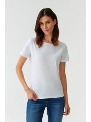 TATUUM Koszulka "Mikaja" w kolorze białym rozmiar: S. Białe bluzki damskie Tatuum, s, bez wzorów, bez kołnierzyka, bez ramiączek. Za 65.38 zł.
