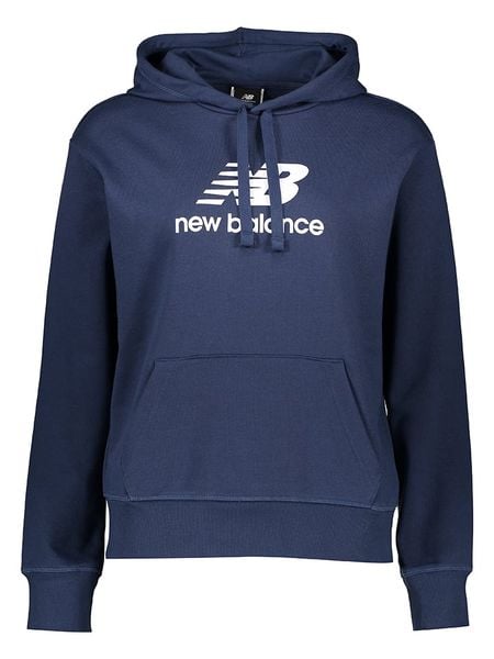 New Balance Bluza "Essentials" w kolorze granatowym rozmiar: S. Niebieskie bluzy z kapturem damskie New Balance, s, z bawełny. Za 135.17 zł.