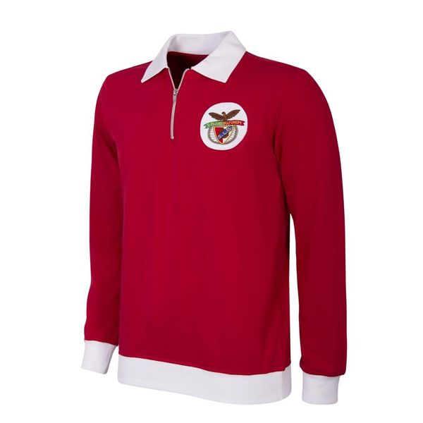 Kurtka/bluza retro piłkarska - Dorośli - SL Benfica 1962-63 - Czerwona. Czerwone bluzy bez kaptura męskie COPA FOOTBALL, s, bez wzorów, retro, bez kaptura. Za 379.43 zł.