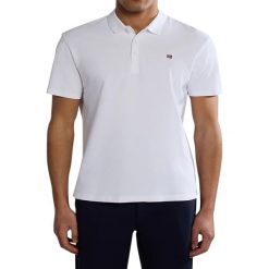 Koszulka polo męska Napapijri Ealis. Białe koszulki polo męskie Napapijri, m, bez wzorów, bez ramiączek. Za 219.99 zł.