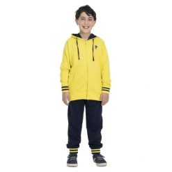 Bluza z bawełna z kaptur na co dzień na siłownię. Niebieskie spodnie dresowe damskie LEONE 1947 APPAREL, bez wzorów, z bawełny. W wyprzedaży za 132.85 zł.