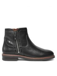 Pikolinos Botki Adaya W8J-8747 Czarny. Czarne botki damskie Pikolinos, ze skóry, bez obcasa, na płaskiej podeszwie, bez zapięcia. Za 559.99 zł.